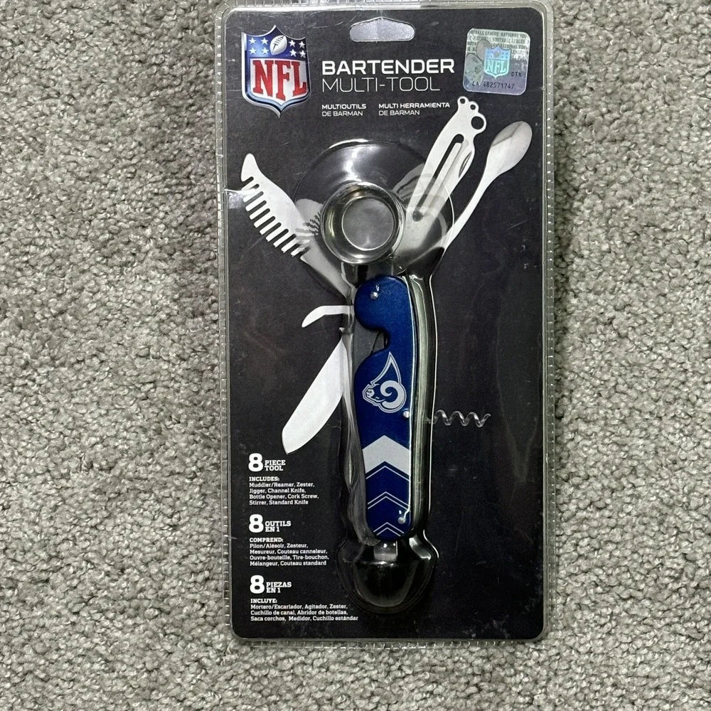NFL Los Angeles Rams Bartender Multi Tool NEW WITH KNIFE DAD‎ GIFT